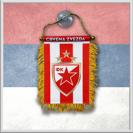 CRVENA ZVEZDA Window Flag with suction cups  - For Cars