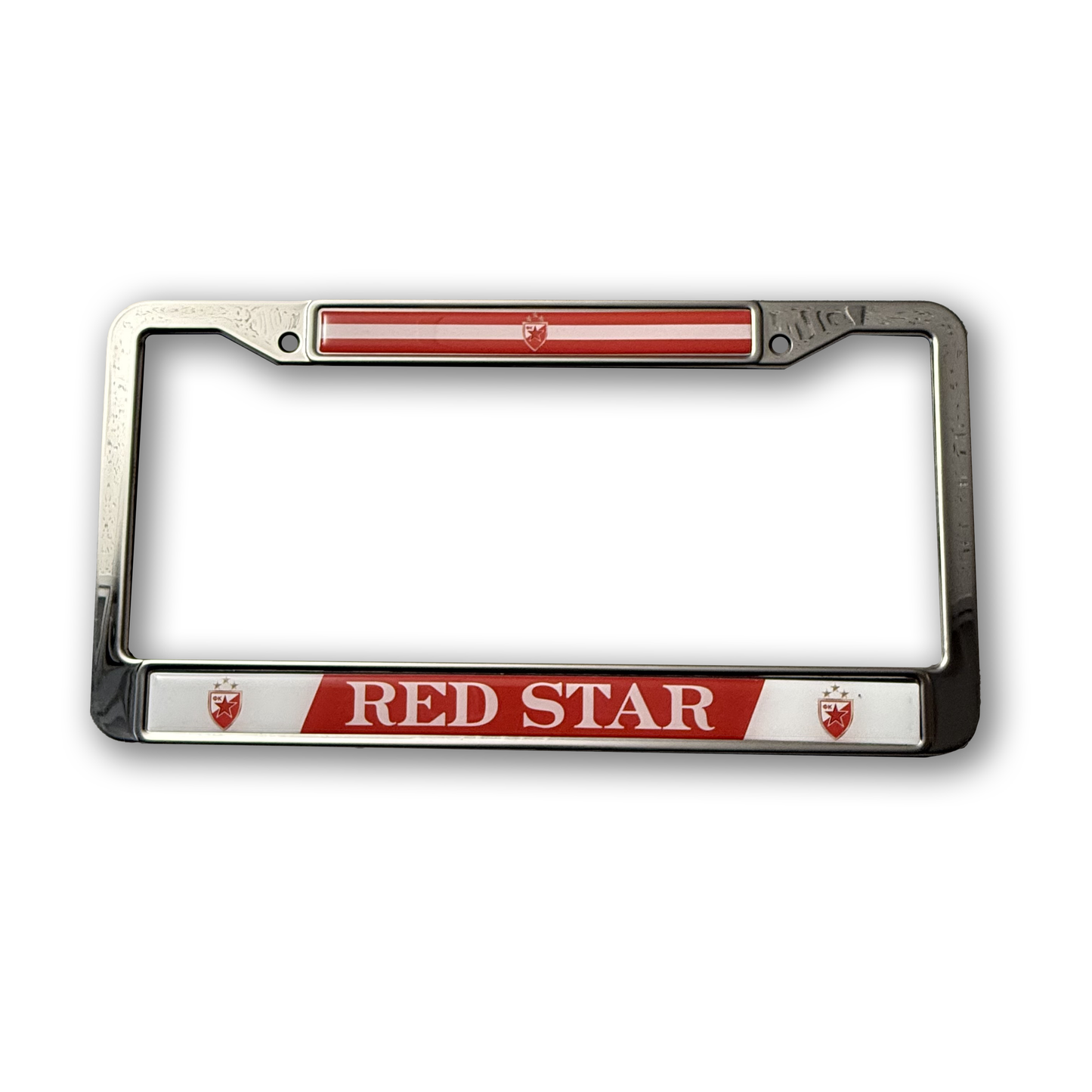 RED STAR - CRVENA ZVEZDA Stainless Steel License Frame - US Size - Fro Cars