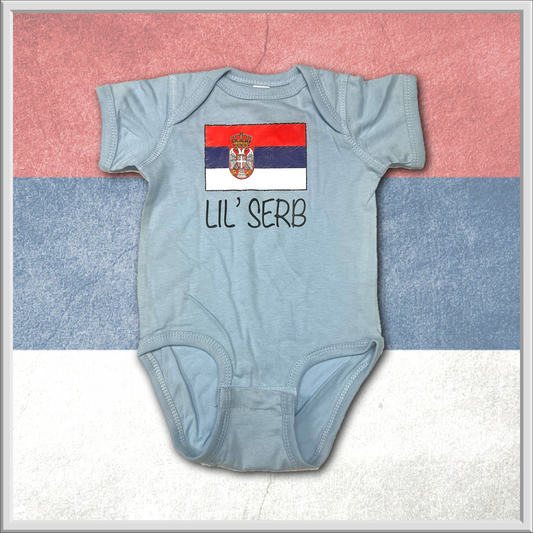 Lil' Serb -Mali Srbin - Serbian Onesie shirt for Lil' Serbs - Blue