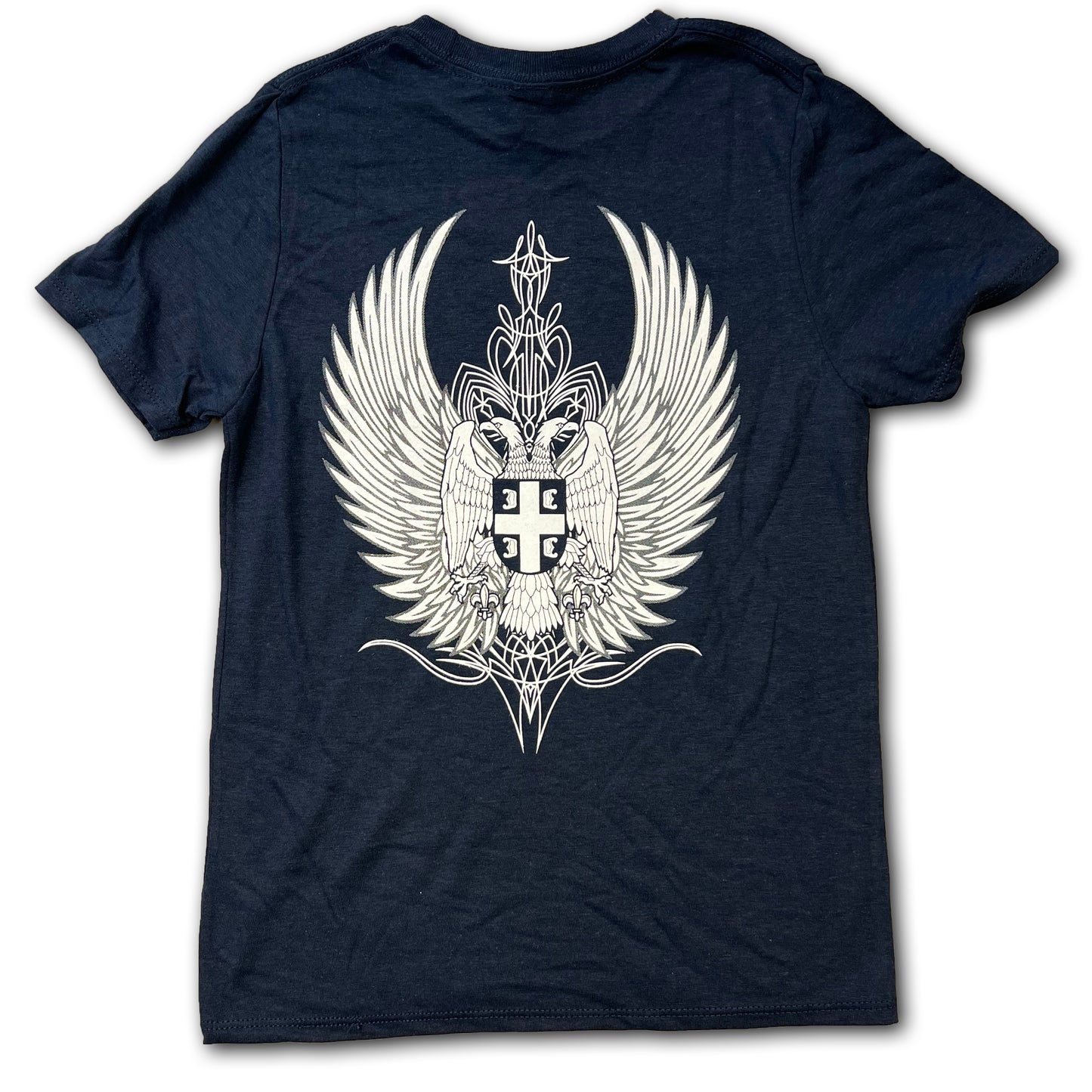 SRBIJA with Eagle at the back - Serbian Kids T-Shirt - Navy Blue