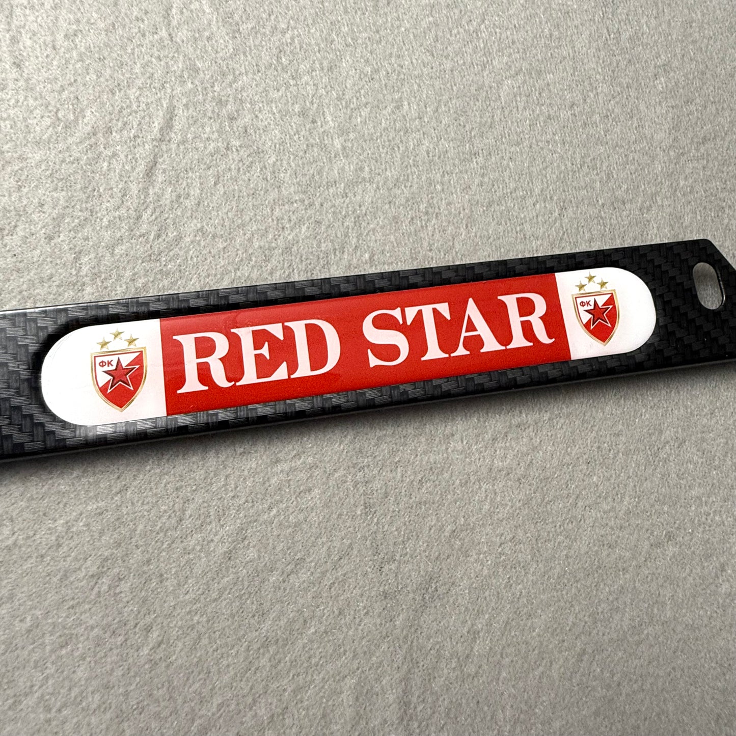 RED STAR Carbon Look License Frame - CRVENA ZVEZDA - US Size - For Cars