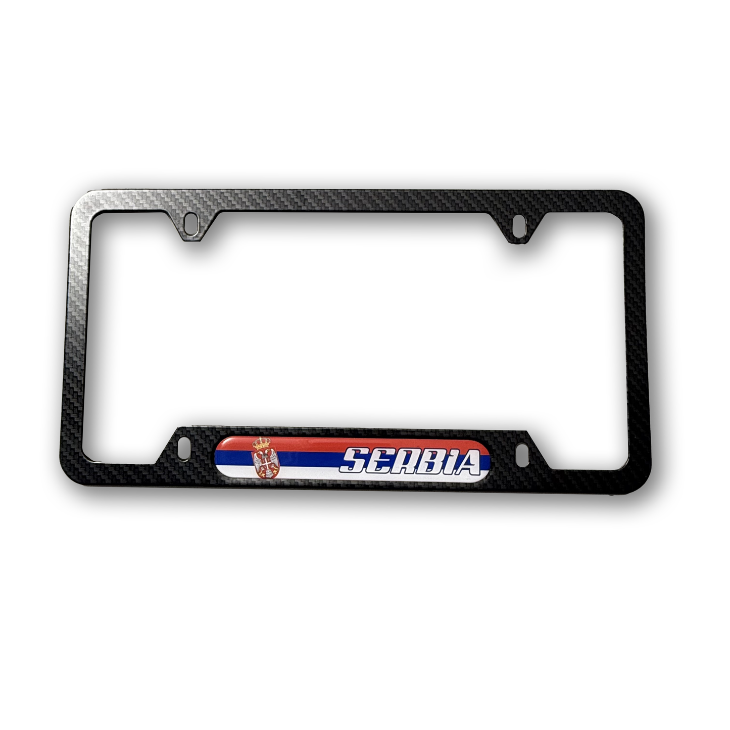 SERBIA Carbon Look License Frame - US Size - For Cars