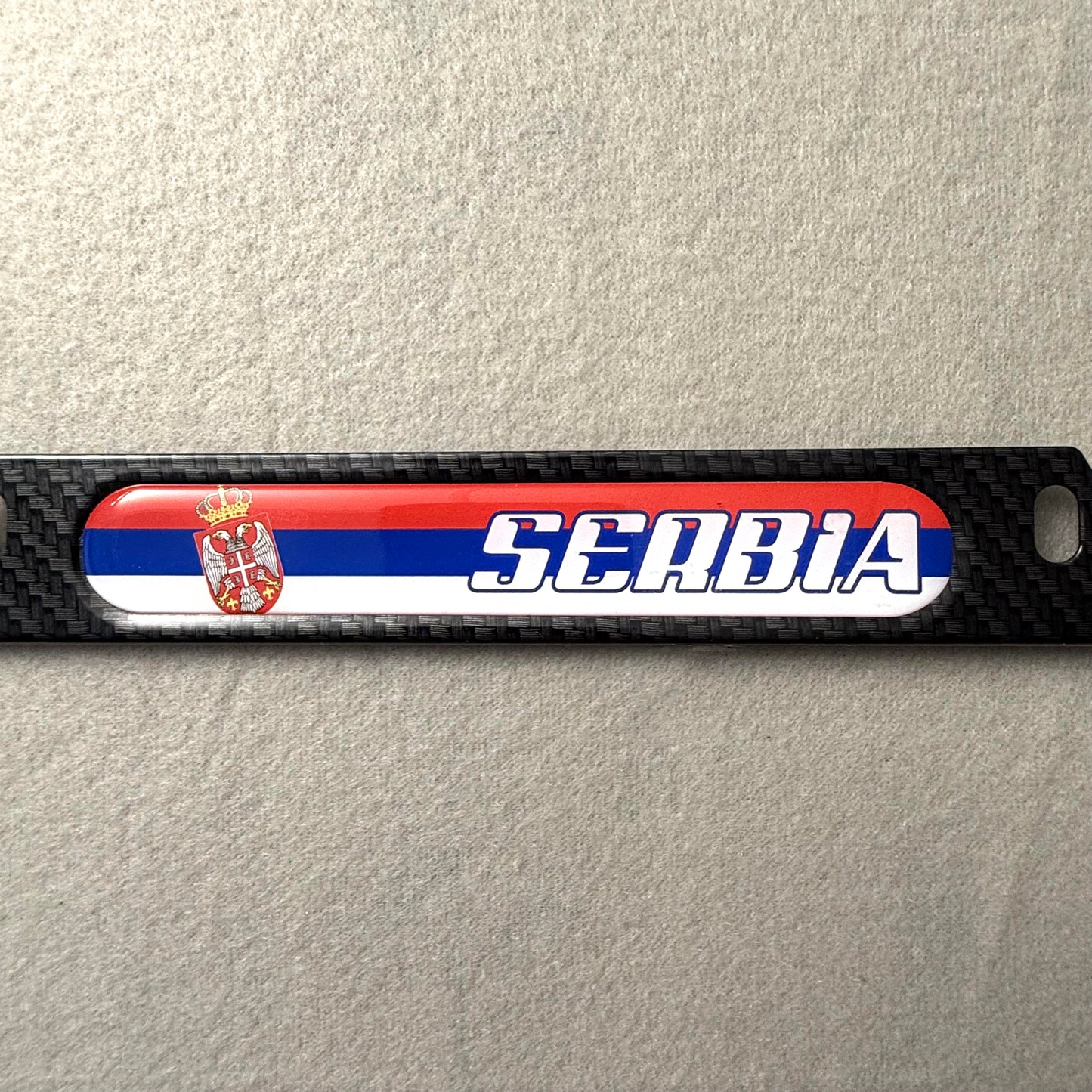 SERBIA Carbon Look License Frame - US Size - For Cars