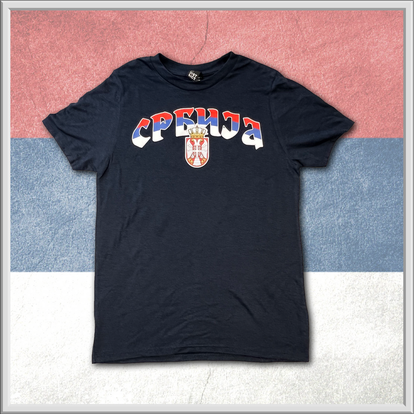 SRBIJA with Eagle at the back - Serbian Kids T-Shirt - Navy Blue