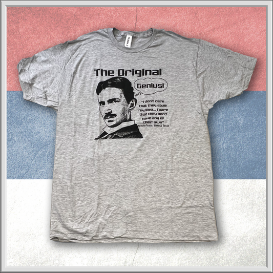 Tesla, originalni genije- Tesla, the original genius  Serbian T-Shirt