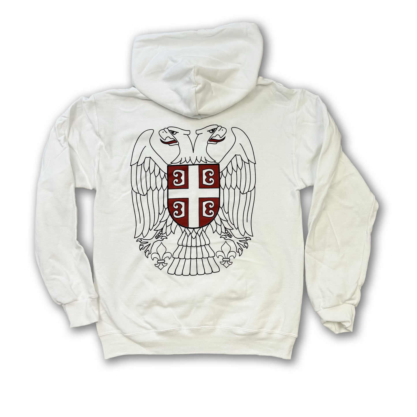 Dvoglavi Orao - Two Headed Eagle Serbian Hoodie White