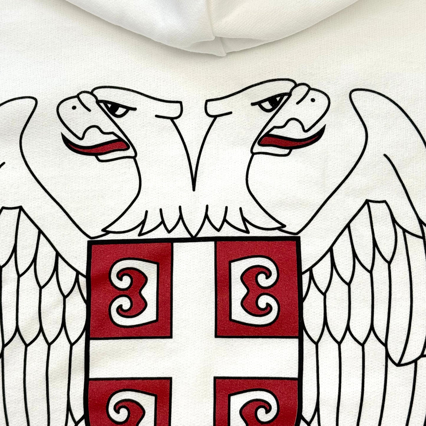 Dvoglavi Orao - Two Headed Eagle Serbian Hoodie White