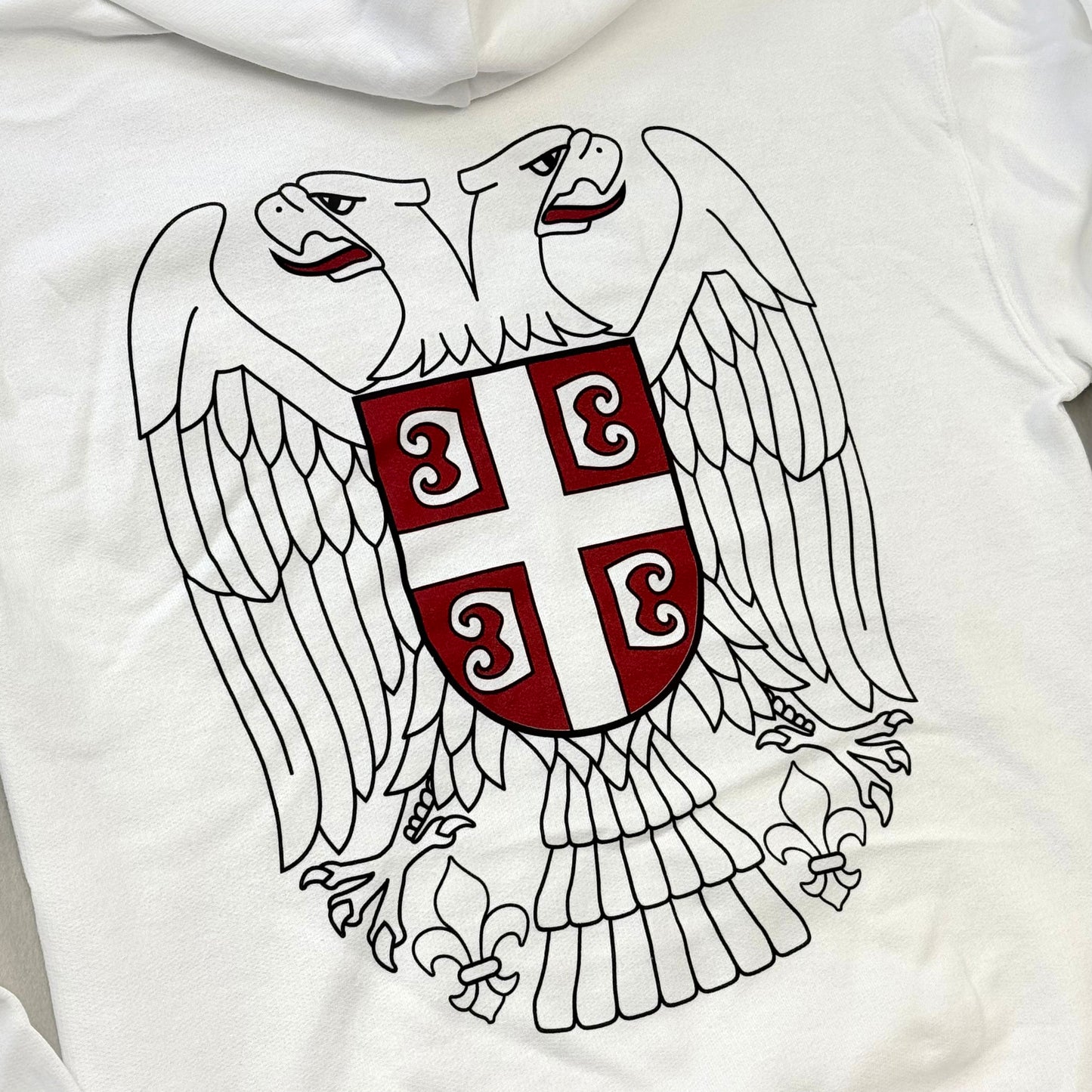 Dvoglavi Orao - Two Headed Eagle Serbian Hoodie White