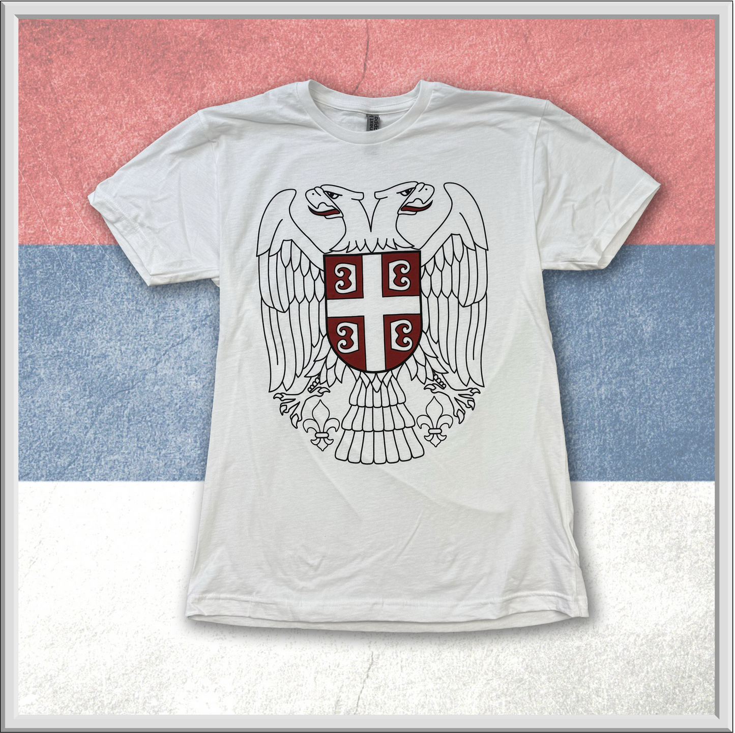 Dvoglavi Orao - Two Headed Eagle Serbian T-Shirt White